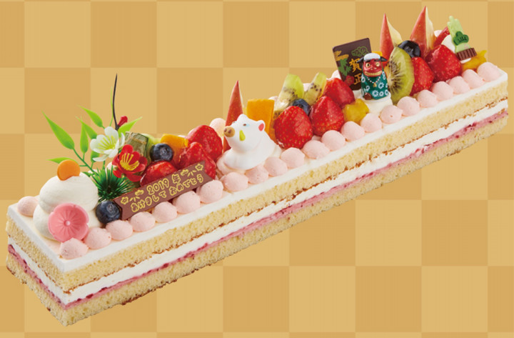 シャトレーゼのお正月フルーツロングデコレーションケーキ